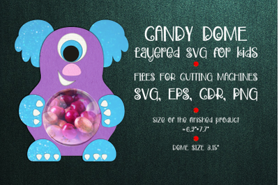 Cute Monster Candy Dome | Paper Craft Template