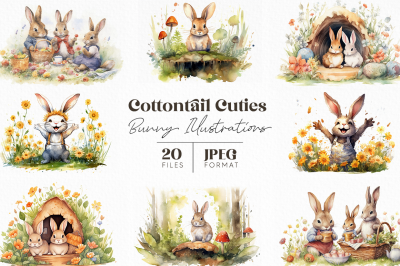 Cottontail Cuties Bunny Illustrations