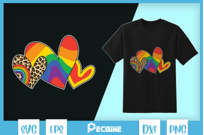 Heart LGBT Leopard LGBT Colors