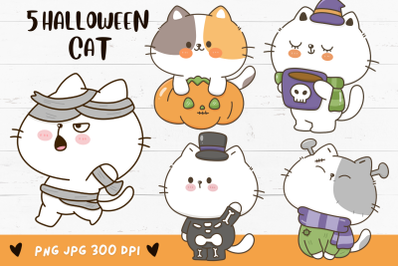 Halloween cat clipart. Spooky animal kawaii kittens cartoon 2