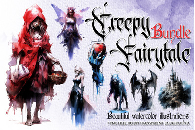 Creepy fairytale illustrations clip art
