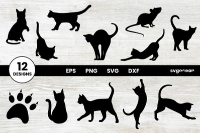 Cat Svg Bundle | Clipart | Silhouette | Cut Files