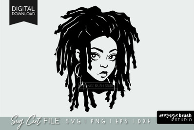 African American Woman With Locks SVG File For Cricut