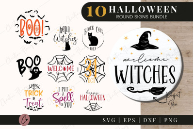 Halloween Round Sign SVG Bundle