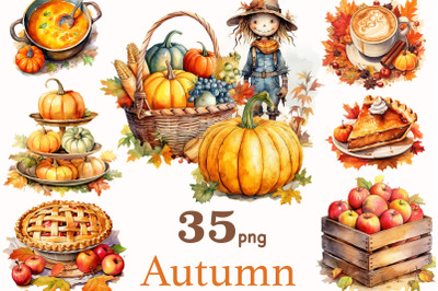 Autumn Vibes Clipart | Cozy Fall Clipart Set