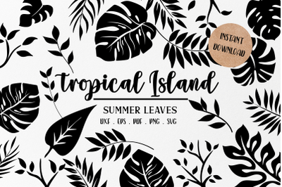 Tropical leaves svg | monstera leaf svg clipart | commercial use svg |