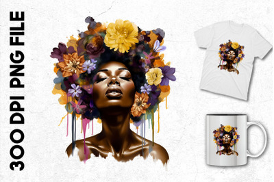 Black Girl Flower Head Dripping