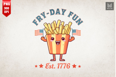 Fry-day Fun Est. 1776 Funny 4th of July