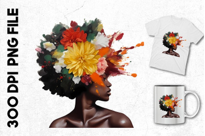 Acrylic Black Girl Flower Splash