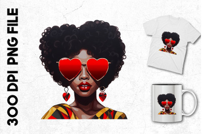 Black Girl Wearing Heart Sunglasses