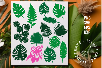 Tropical Leaf SVG Cut File Bundle | Palm Leaf SVG