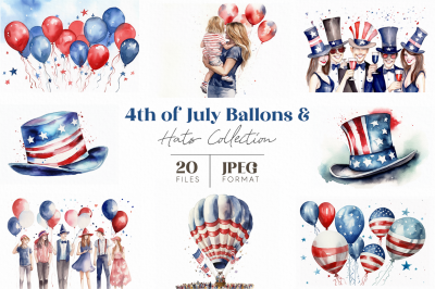 4th Of July Balloons and Hats Collection
