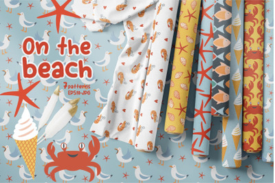 On the beach Summer pattern set