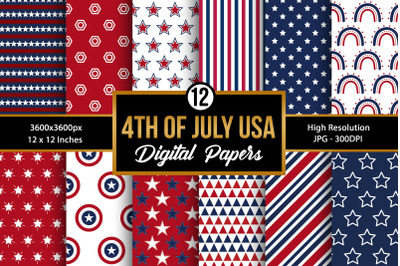 USA 4th of July Digital Papers