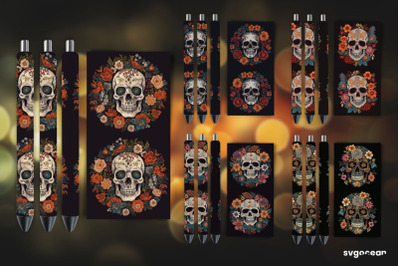 Embroidery Skull Pen Wraps | Sublimation