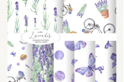 French Lavender Seamless patterns
