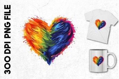 Watercolor Rainbow Heart