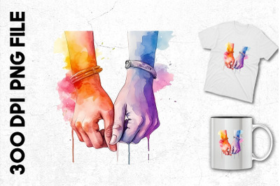 Holding Hands Support Pride Month