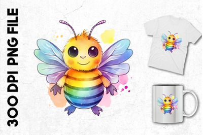 Rainbow Bee Cartoon