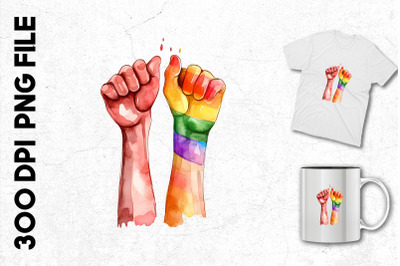 Pride Month Rainbow Fists Clipart