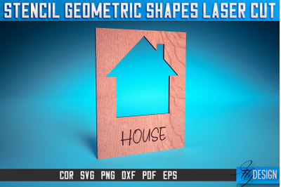 Stencil Geometric Shapes Laser Cut SVG | Stencil Design Laser Cut SVG