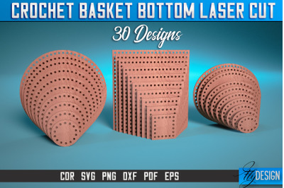 Crochet Basket Bottom Laser Cut SVG | Accessories Laser Cut SVG Design