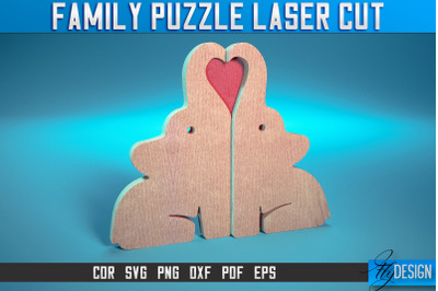 Family Puzzle Laser Cut SVG |Love Puzzle Laser Cut SVG Design | CNC Fi