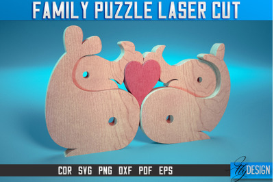 Family Puzzle Laser Cut SVG |Love Puzzle Laser Cut SVG Design | CNC Fi