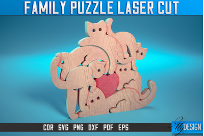 Family Puzzle Laser Cut SVG |Love Puzzle Laser Cut SVG Design | CNC Fi