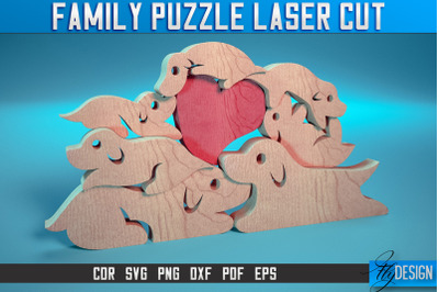 Family Puzzle Laser Cut SVG |Love Puzzle Laser Cut SVG Design | CNC Fi