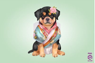 Rottweiler Wearing Hanbok