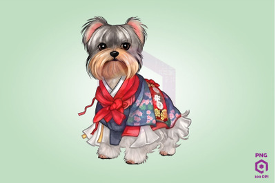 Yorkshire Terrier Wearing Hanbok