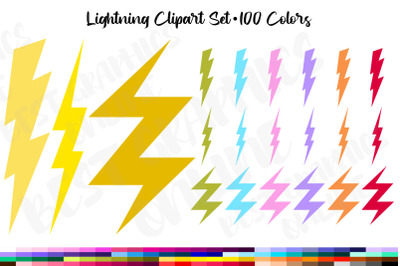 Lightning clipart, Lightnings clipart graphics 100 colors