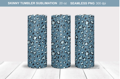 Blue Leopard Tumbler Seamless Wrap | Tumbler sublimation