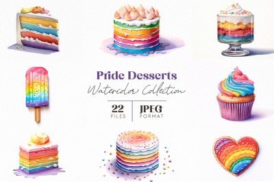 Pride Desserts Watercolor Collection