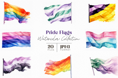 Pride Flags Watercolor Collection