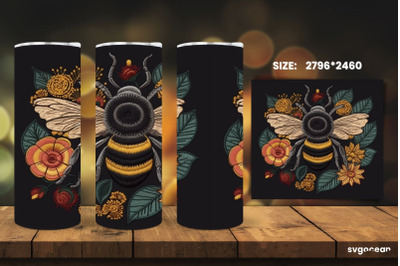 Embroidery Bee Tumbler Wrap |20 Oz| Sublimation