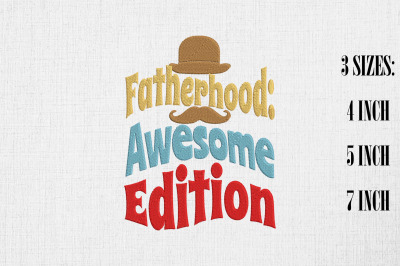 Fatherhood: Awesome Edition Embroidery