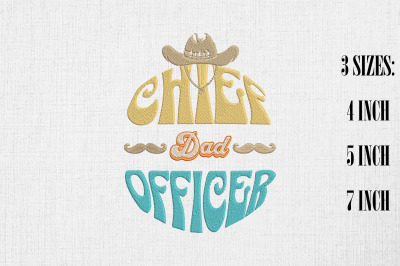 Chief Dad Officer Father&#039;s Day Gift Embroidery
