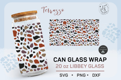 Terrazzo Texture SVG 20oz, Mosaic SVG, Can Glass Full Wrap