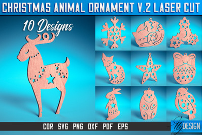 Christmas Animal Ornaments Laser Cut SVG | Christmas Ornaments Laser C