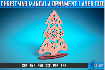 Christmas Mandala Ornament Laser Cut SVG | Christmas Laser Cut SVG Des