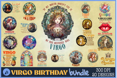 Virgo Zodiac Birthday Bundle PNG