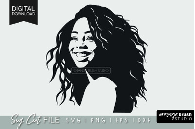 Smiling Black Woman SVG Design | African American SVG File