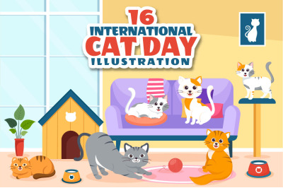 16 International Cat Day Illustration