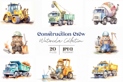 Construction Crew Watercolor Collection