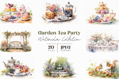Garden Tea Party Watercolor Collection