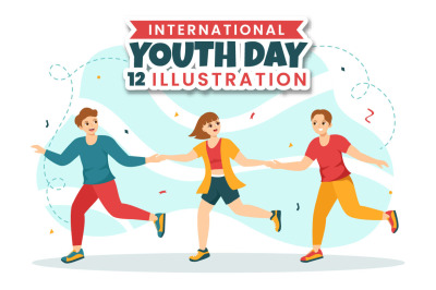 12 Happy International Youth Day Illustration