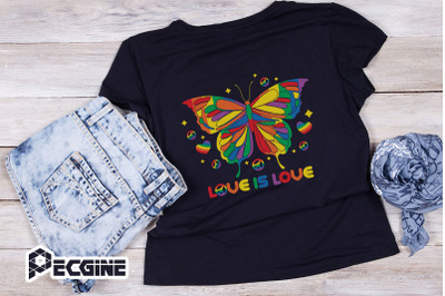 Love is Love Butterfly LGBT Rainbow