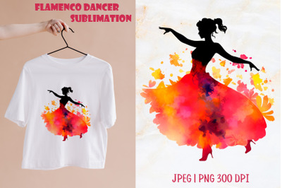 Women dancing flamenco silhouette sublimation